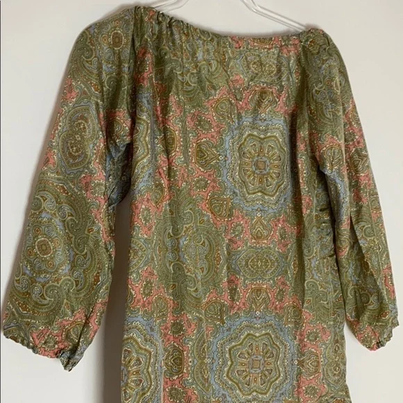 J. Crew harbour paisley silk tunic cover up XS - Picture 5 of 8
